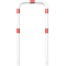 Guard hoop |  76 x 2,6 mm | without cross bar | for casting in concrete | total width: 750 mm | total height: 1500 mm | hot-dip galvanized and white coatedwith red reflecting stripes